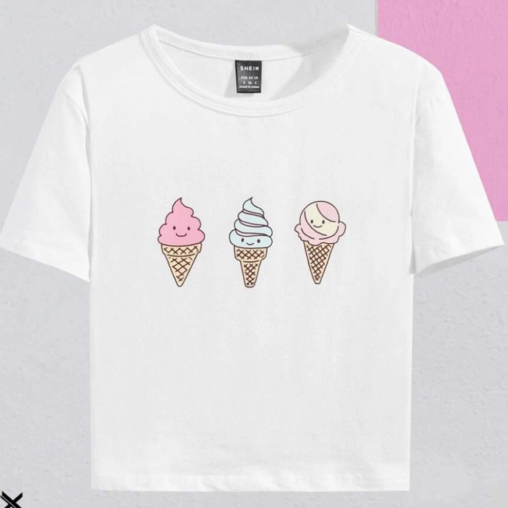 Shein | NWT | Drop Shoulder Graphic Tee | M | White | JIT8120463